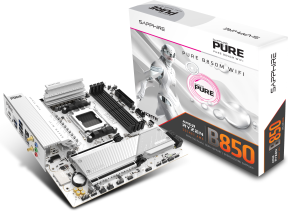 SAPPHIRE PURE B850M WiFi6 52123-02-40G AM5 DDR5 8000+MHz (OC) mATX Beyaz Gaming (Oyuncu) Anakart