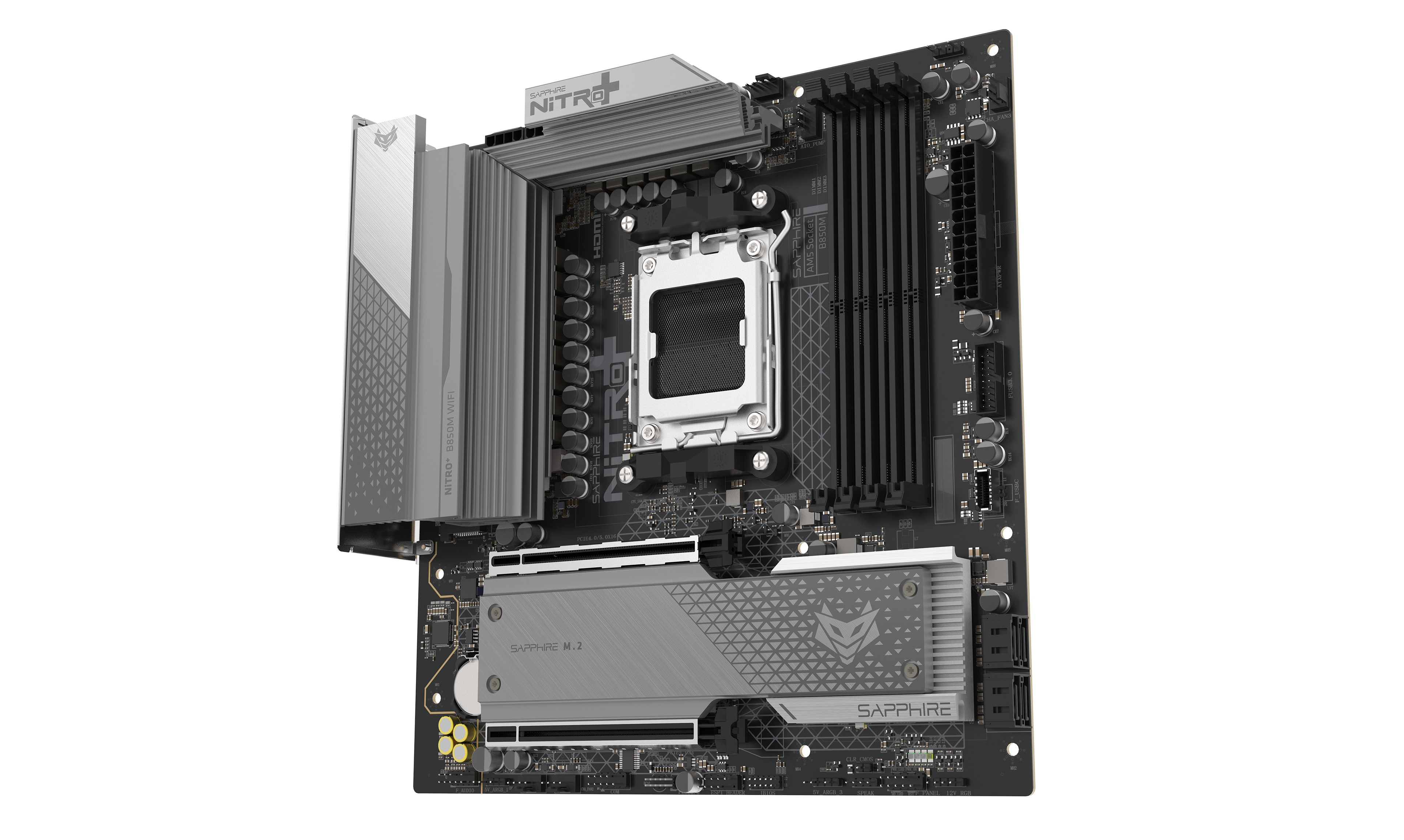 SAPPHIRE NITRO+ B850M WiFi6 52123-01-40G AM5 DDR5 8000+MHz (OC) mATX Gaming (Oyuncu) Anakart