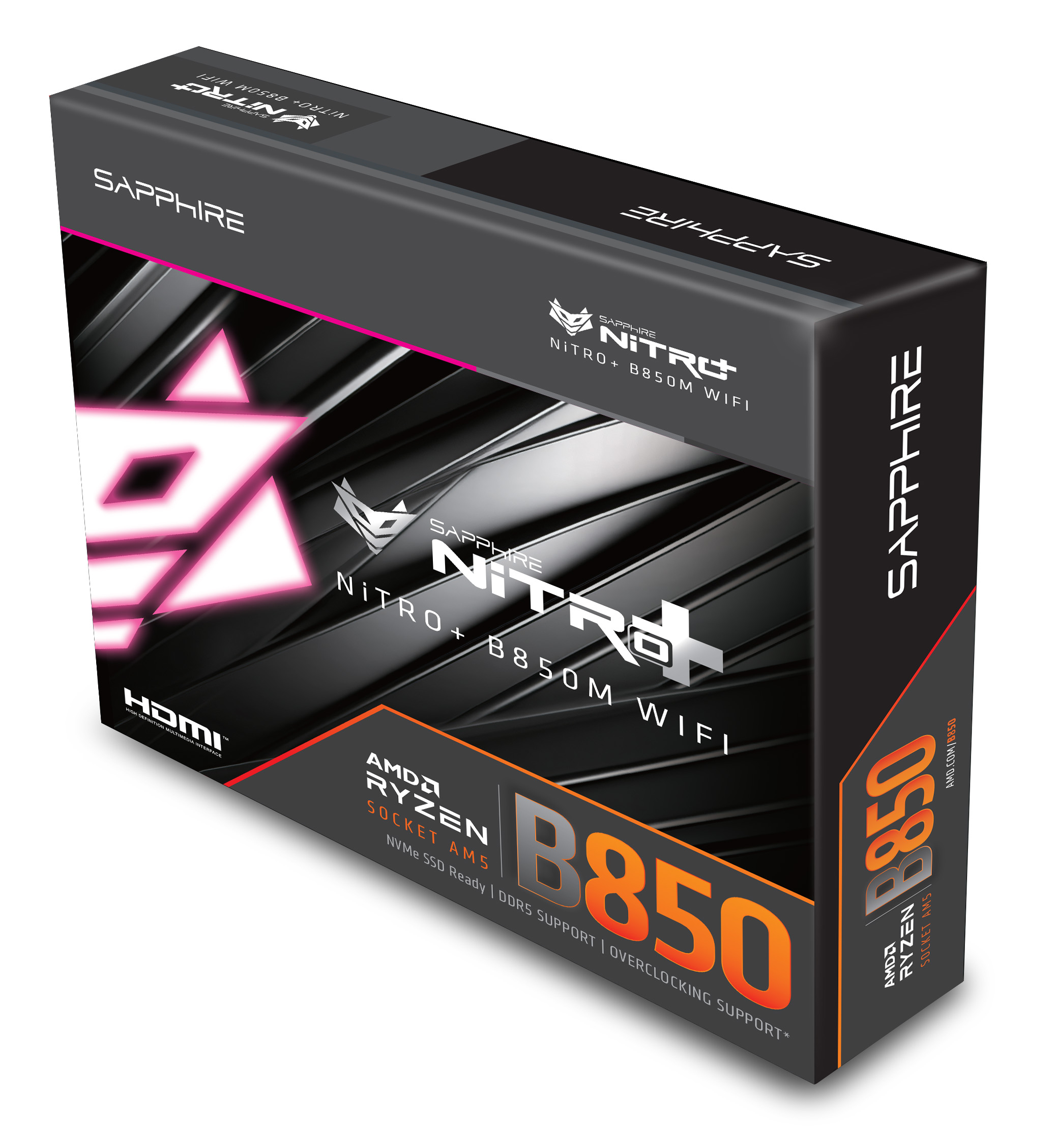 SAPPHIRE NITRO+ B850M WiFi6 52123-01-40G AM5 DDR5 8000+MHz (OC) mATX Gaming (Oyuncu) Anakart