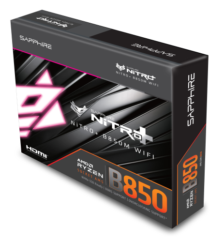 SAPPHIRE NITRO+ B850M WiFi6 52123-01-40G AM5 DDR5 8000+MHz (OC) mATX Gaming (Oyuncu) Anakart